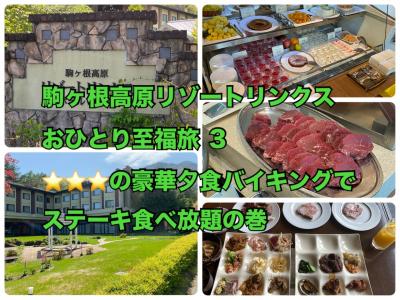  駒ヶ根高原リゾートリンクスおひとり至福旅 ３　三つ星の豪華夕食バイキングでステーキ食べ放題の巻