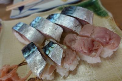 20250515-2 京都 季節ちゃうけど、寿しさか井で鯖を。きずしと鯖ずし半々で。