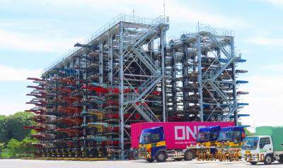 2025 東京港臨海エリアの変わったアート?巡り <②大井埠頭にある世界初の海上コンテナ専用立体シャーシ駐車場>