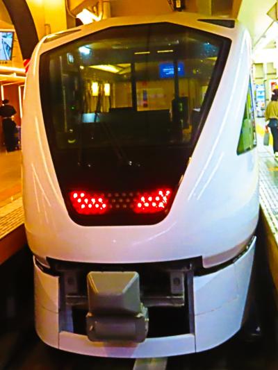 東武日光⇒浅草　スペーシアX12号1‐1A　Cockpit‐Lounge　☆六角窓～沈む夕日を眺めて