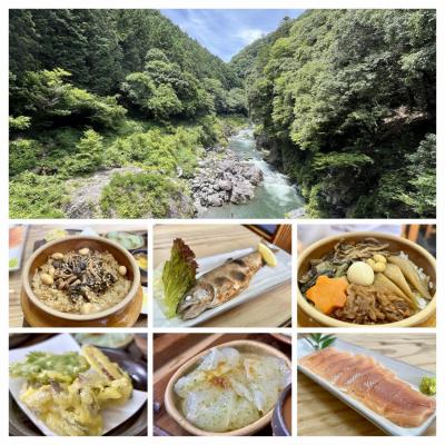 涼☆。.・＊を求めて奥多摩へε≡≡ﾍ( ＾０＾)ﾉ　超レアなヤマメのお刺身＆山菜釜めし♪♪