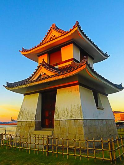 高松盛夏15　高松城址‐高松駅辺り（報時鐘）夕焼けに誘われて　☆北浜海岸散歩‐徳島ラーメン