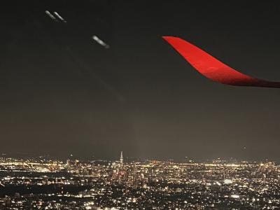 ニューヨーク 4泊7日 JALマイル旅(1)ニューヨーク到着まで 火山の噴煙の影響で3時間遅れの出発(2025年8月)