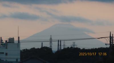 久し振りに見られた夕焼け富士