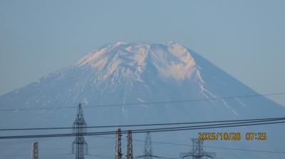 初冠雪の富士山が見られました