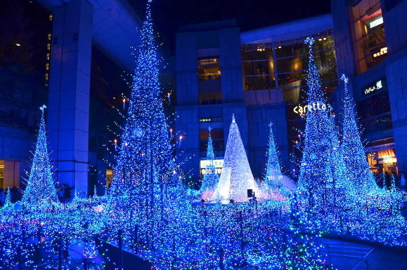 チャリで巡る東京イルミネーション カレッタ汐留 Blue Forest 癒しの森 汐留 東京 の旅行記 ブログ By ぬいぬいさん フォートラベル