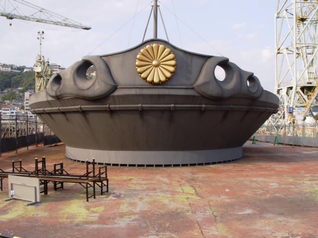 映画「男たちの大和」のロケ用に復元された原寸大の戦艦大和を観る
