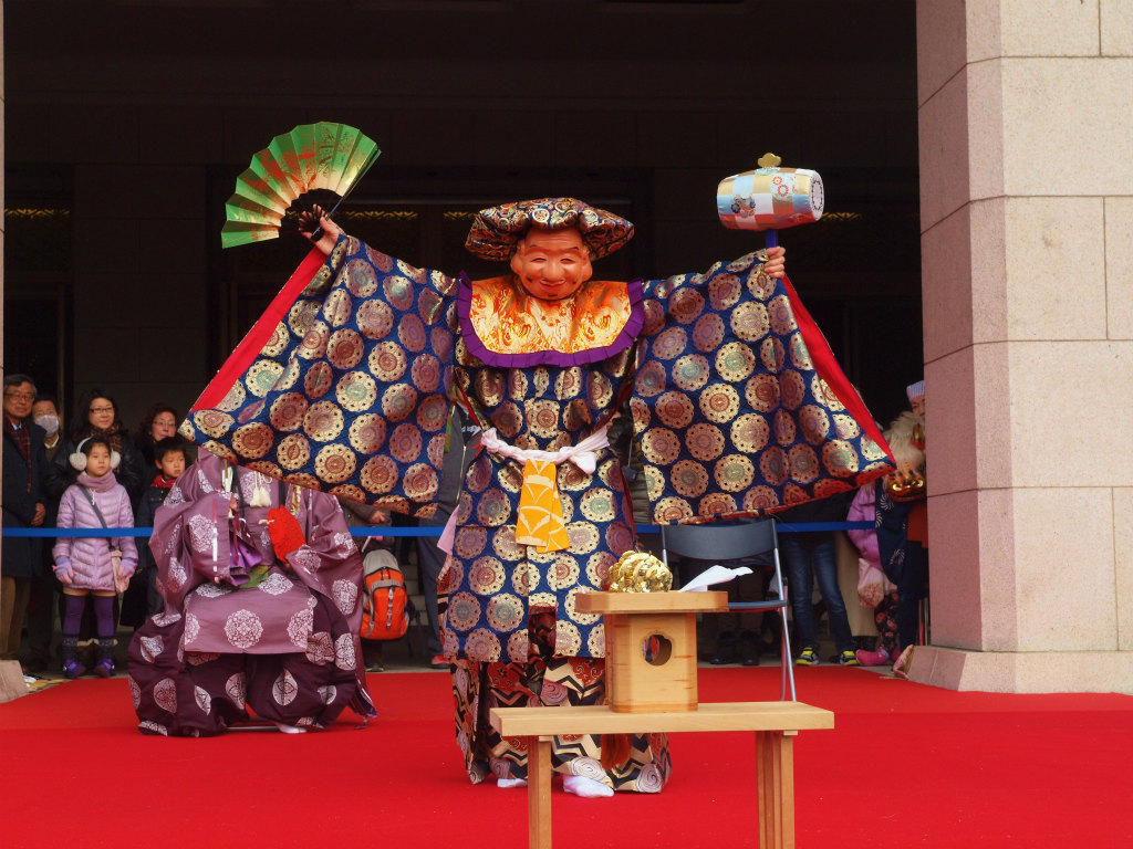 博物館に初もうで 新春イベントー3 獅子舞 恵比寿 大黒 編 下 東都葛西囃子睦会