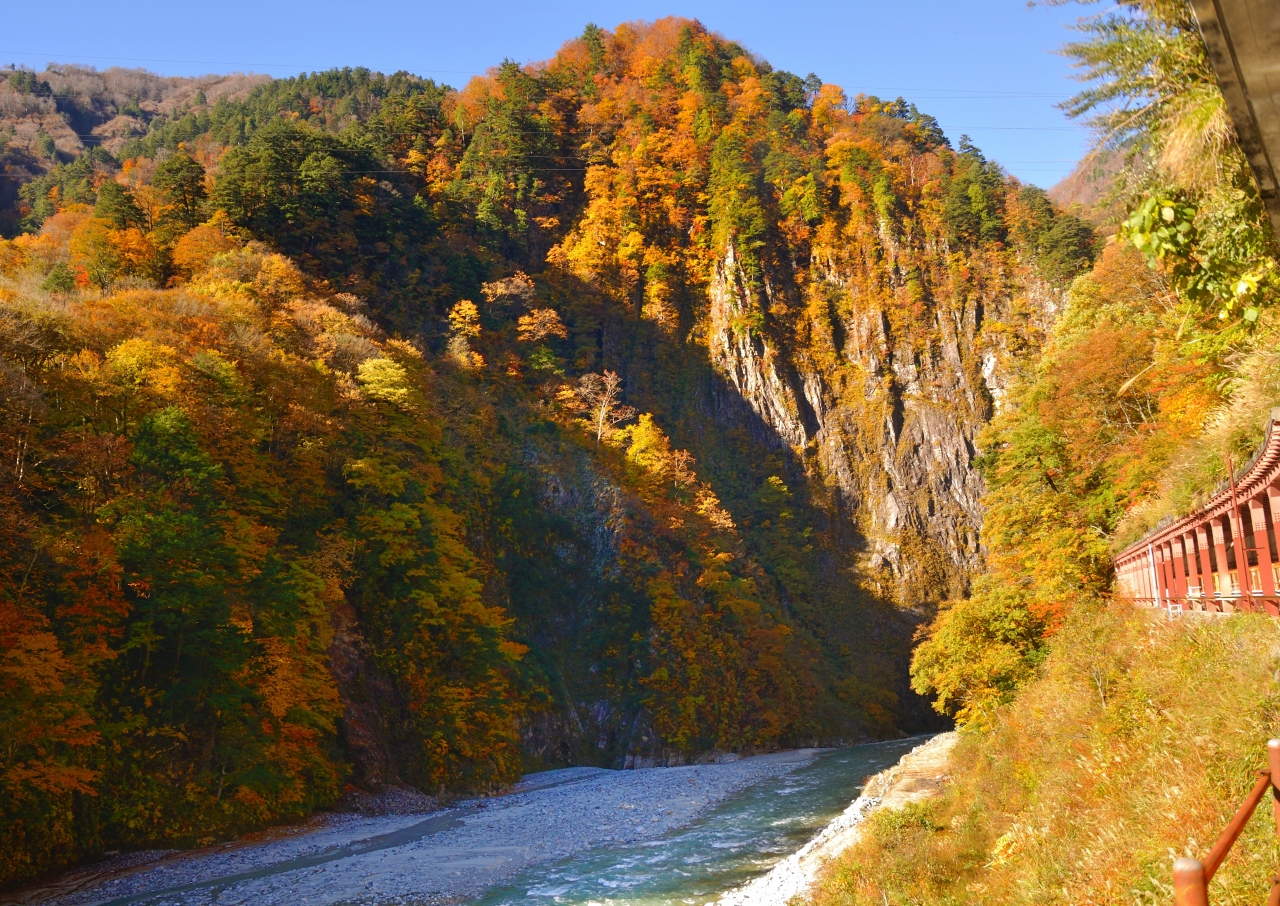 紅葉最盛時の黒部渓谷トロッコ列車 宇奈月 黒部峡谷 富山県 の旅行記 ブログ By Pippo77さん フォートラベル