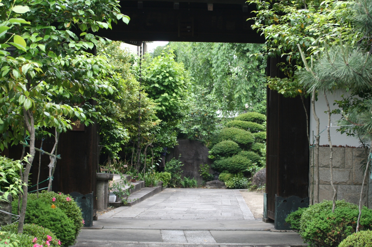 2012春、清州越しの東寺町散策(10)：5月20日(10)：鷲峰山・含笑寺：含笑寺石標、山門、鷲峰山扁額、長屋、石灯篭、地蔵尊