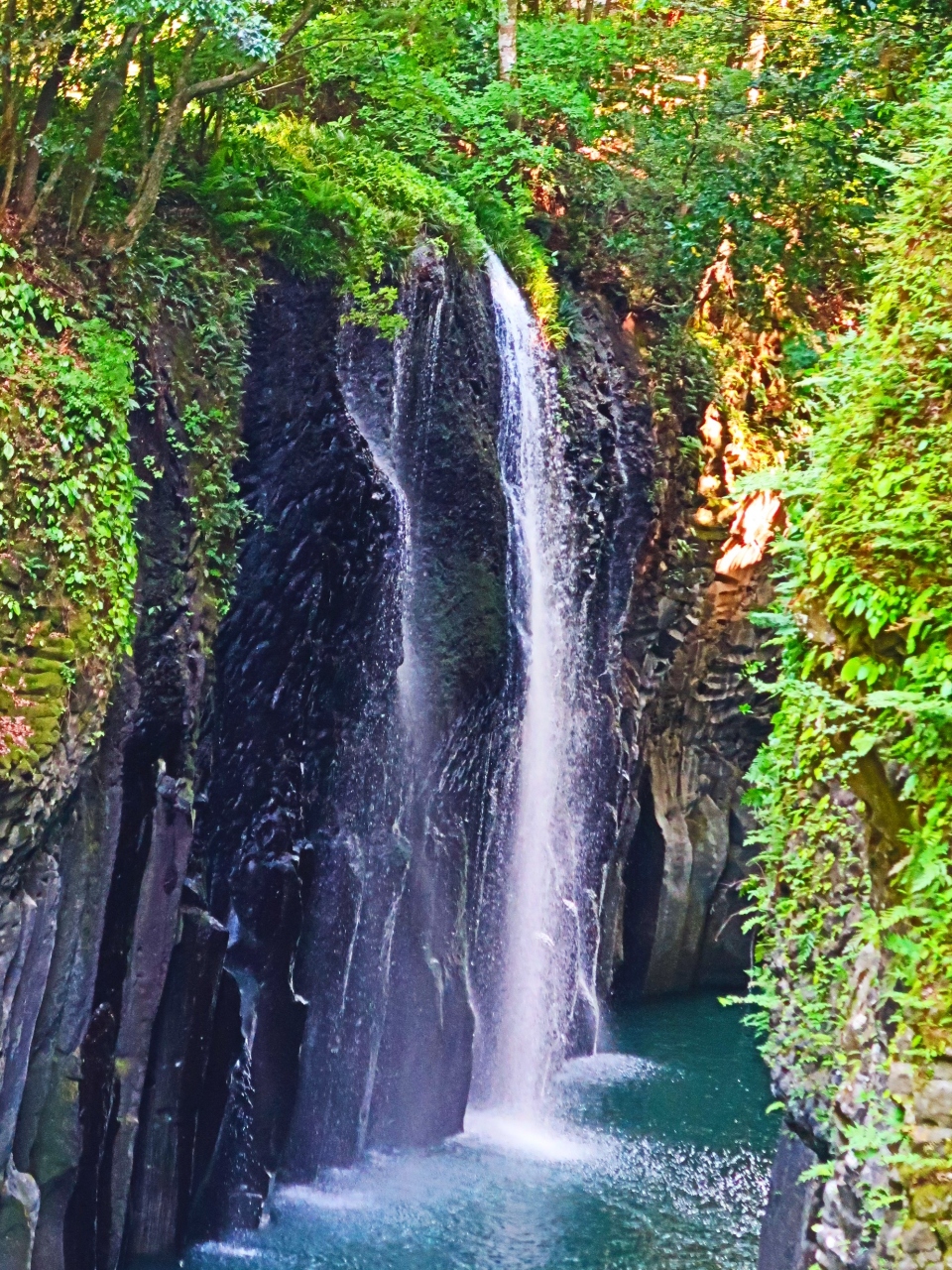 九州29 高千穂峡 真名井の滝 美観様々に ☆高天原の水の種//神話も