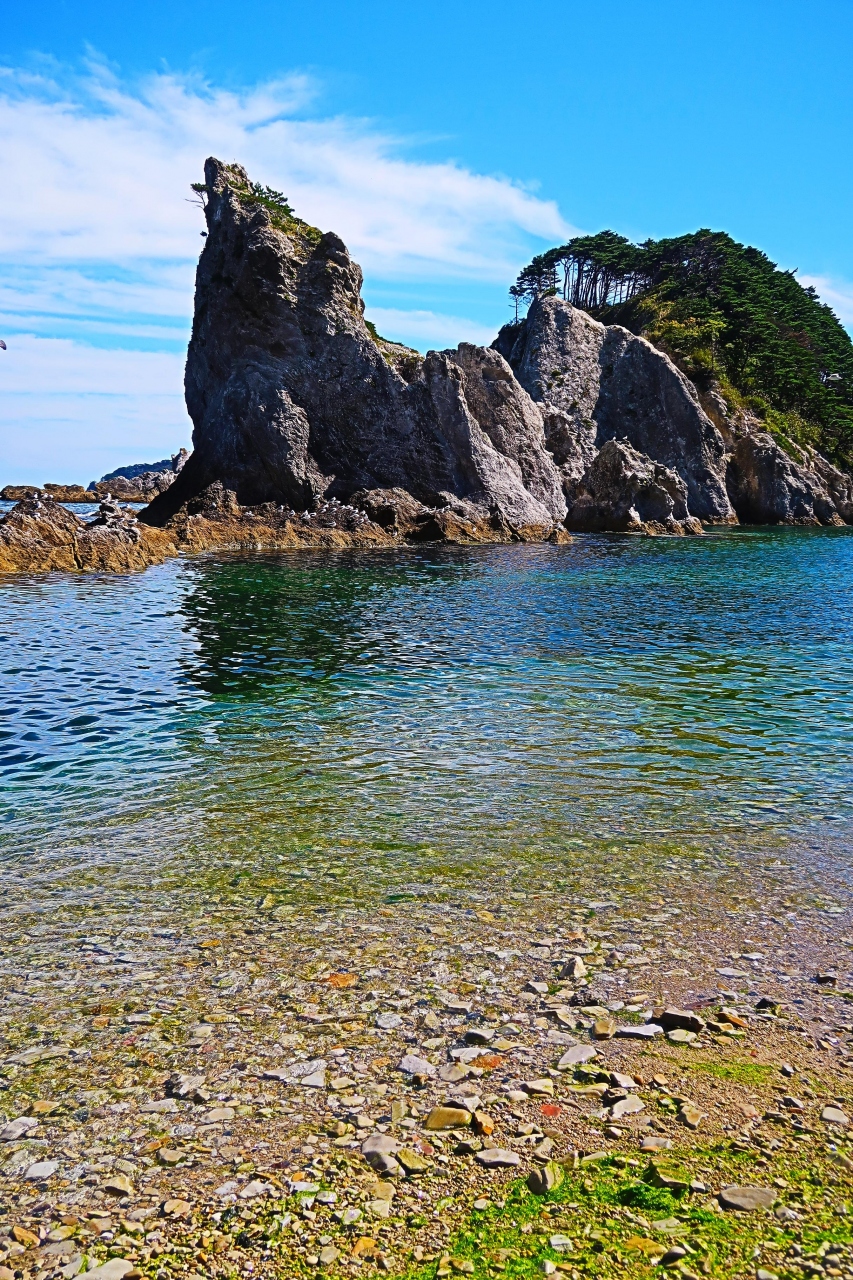 三陸南部-2 浄土ヶ浜 レストハウス テラスからの眺望 ☆本州最東端訪問証明書も