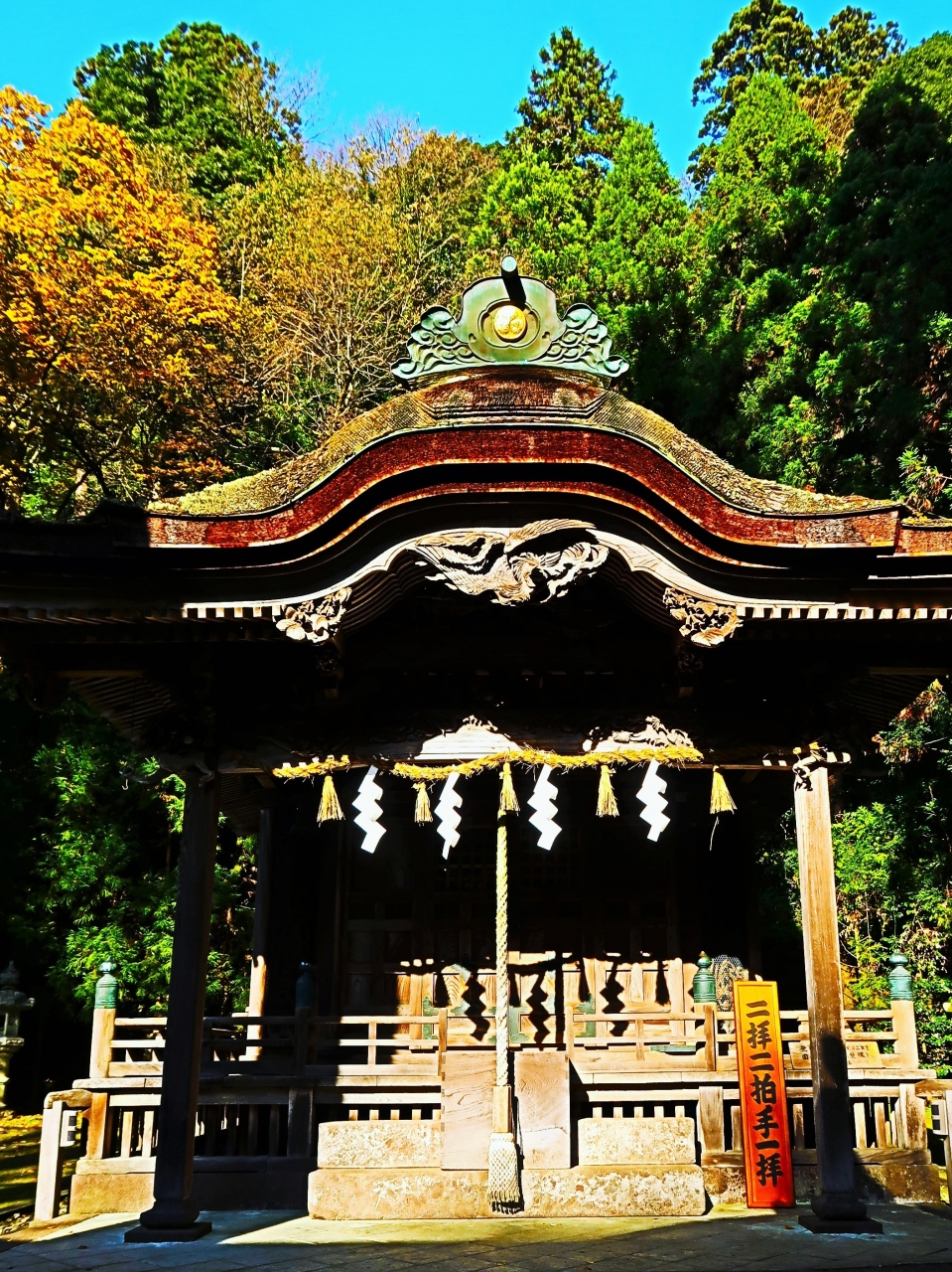 福井県-1 越前市a 大瀧神社・岡太神社(併記され) ☆本殿/拝殿-屋根は特異な造形美