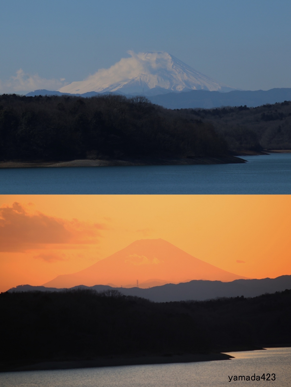 狭山湖の富士山 朝 青富士 夕 黄金富士 Mt Fuji In Lake Sayama Morning Evening 所沢 埼玉県 の旅行記 ブログ By Yamada423さん フォートラベル