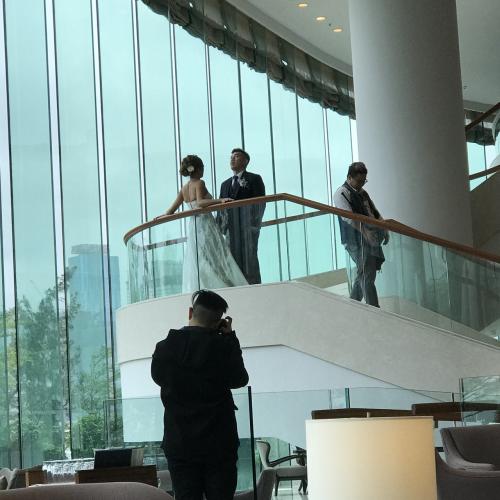 結婚式の前撮り中