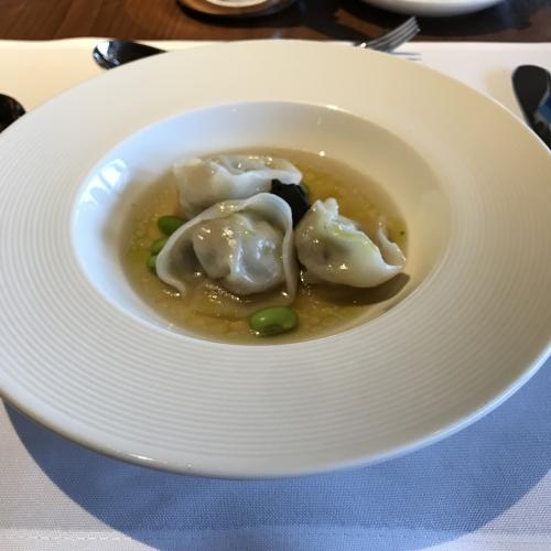 Wild mushroom dumpling<br />ワンタンスープ<br />