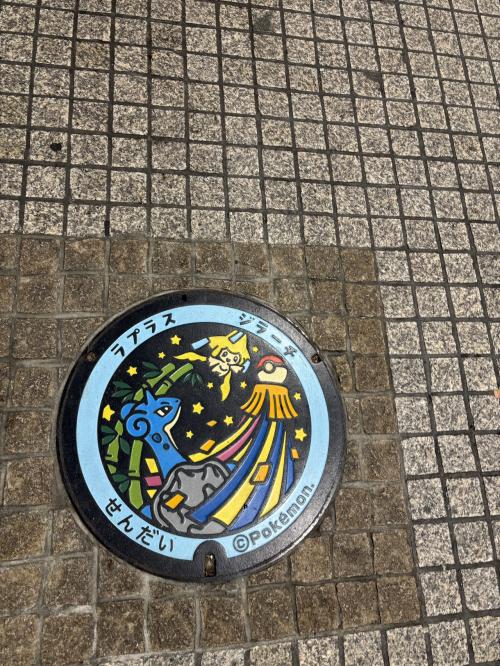 仙台市のポケふた撮影。<br />青葉通り一番町にありました。