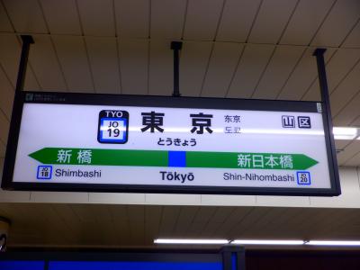 東京駅の地下ホームの駅名標です。