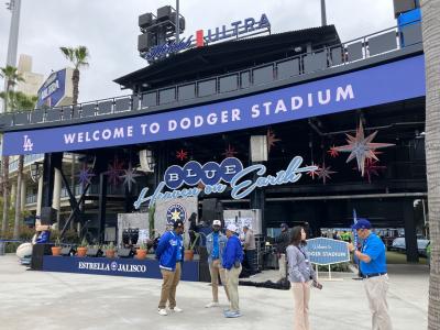 ドジャーススタジアムに到着