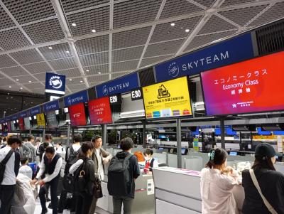 あまり聞かない航空会社の香港航空は成田空港の第一ターミナル北から２１時過ぎの出発です。なので仕事が終わってからの出発です。<br />第一の北とはデルタとか日系が全く属してないスカイチーム系のターミナルなのでマイナーな感じです。第３のメジャーな航空会社が誕生する事を強く望みますです。<br />チェックインや出国は夜ということで比較的スムースでした。