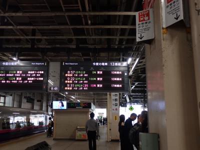 旅立ちはいつもの仙台空港ではなく・・仙台駅。<br />１週間以上前から台風１０号の情報に振り回されておりましたが東北新幹線は通常運転でした。<br />成田発着のツアーだと当日集合時間に間に合わないとどうなっちゃうのかな。<br />強制キャンセル＋キャンセル料徴収になっちゃうんだよね・・。<br />それは悲しすぎる。