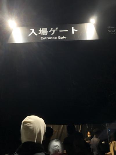 湖畔に光のアート作品が並べられ観ながら歩きます
