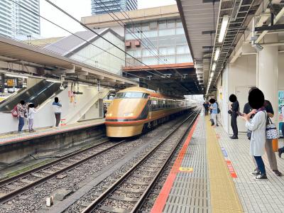後ろは八王子のビル。<br />そこに東武のスペーシア。<br />