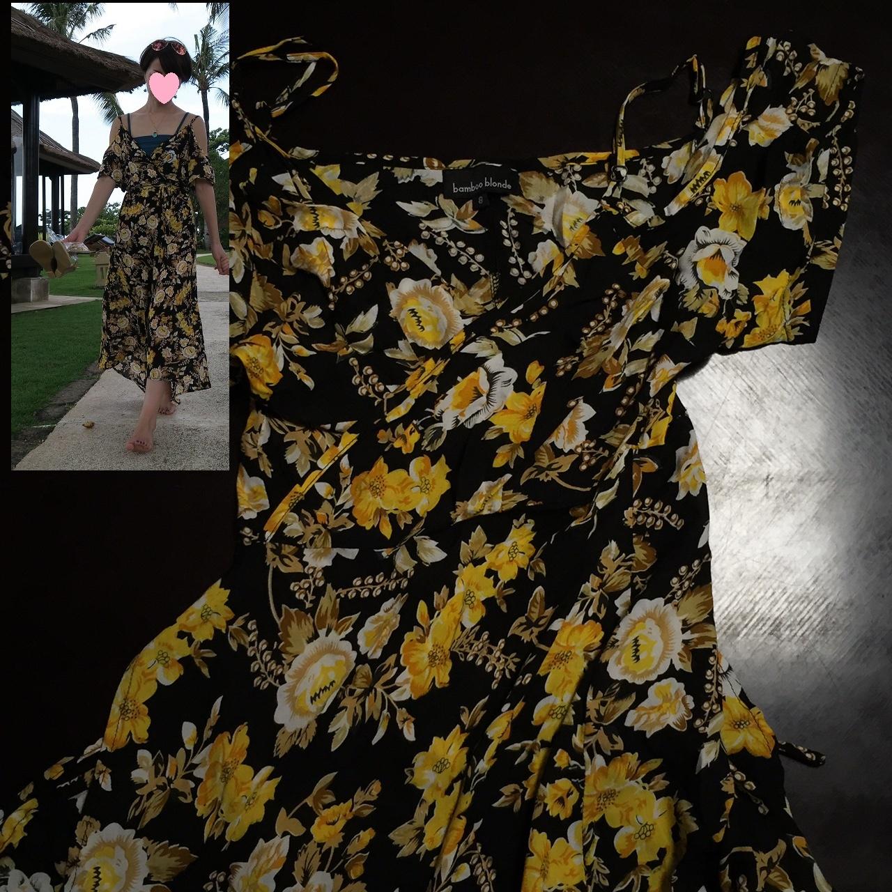 肩のデザイン素敵なドレス ブラック バリ島クタにて購入 激安店舗 