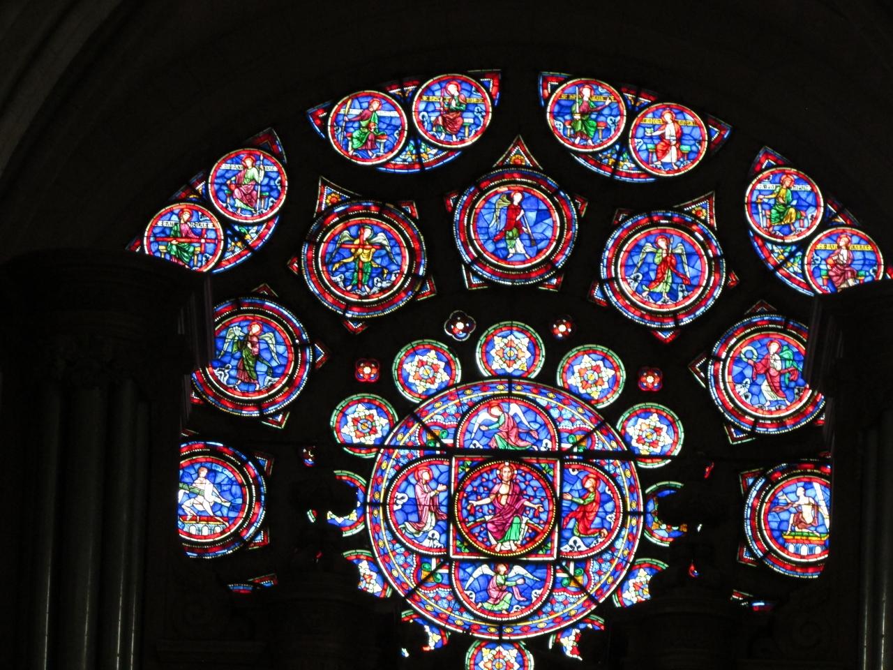 ワシントン大聖堂 ヴィンテージ ステンドグラス 限定作品 大型 バラ窓