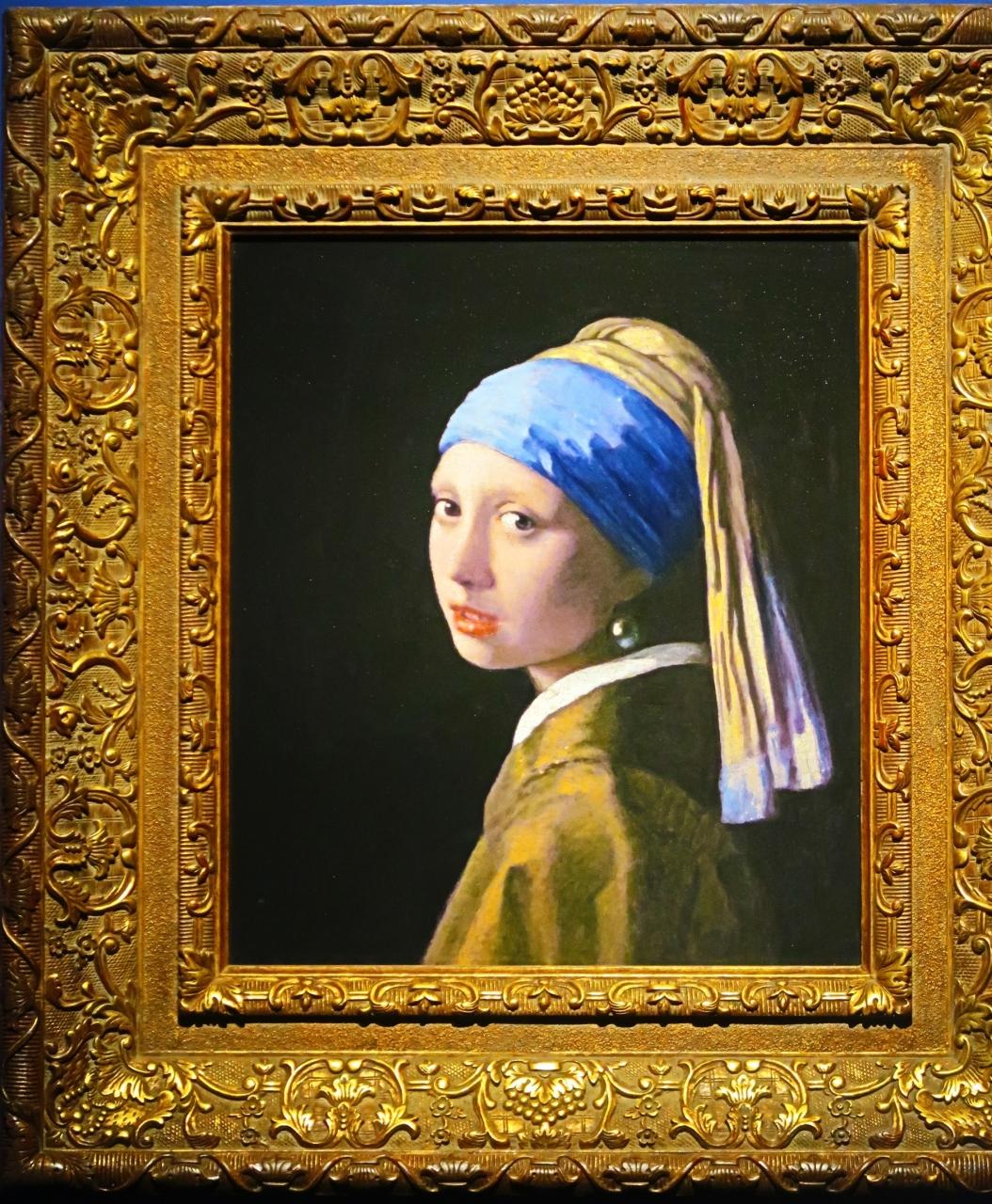 有名ブランド フェルメール「真珠の耳飾りの少女」油彩肉筆複製画 美術