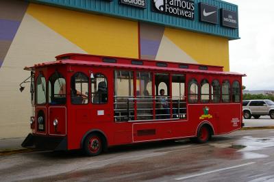 赤いトロリーバス