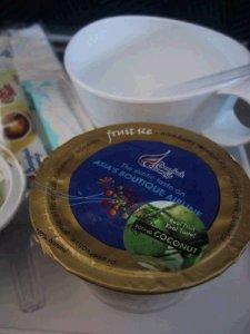 Bangkok Airwaysの機内で食べたアイス。