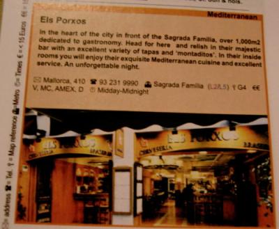 エルス・ポルショス  Els Porxos　（ザグラダ・ファミリアそば）