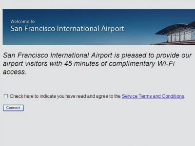 SFO(サンフランシスコ空港)で無料無線インターネット(WiFi)