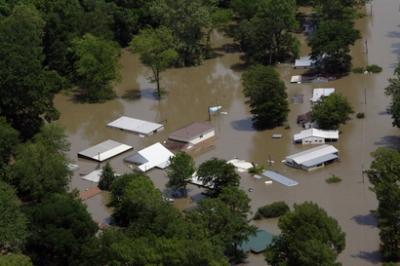 ミシシッピ川増水による氾濫、周辺地域洪水被害状況