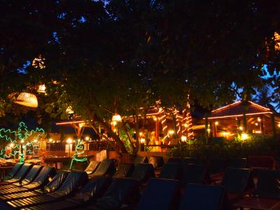 ビーチからホテルを撮影