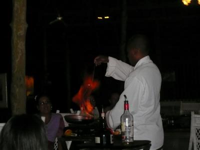 ポテト焼きのパフォーマンス