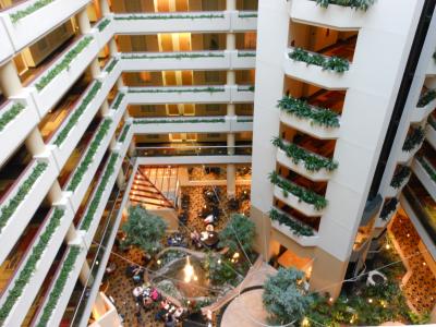 建物の内側は吹き抜けになっている