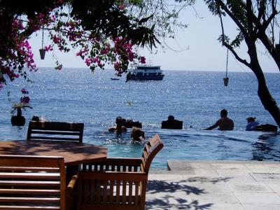 レストランから海をみます。