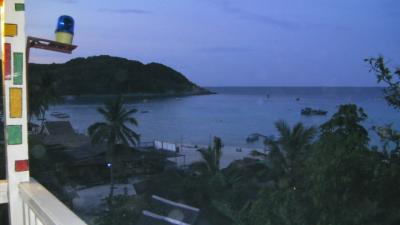 夕暮れ時のシャレー、レストランからの眺め