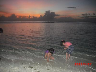 夕陽を眺めながらバーベキュー