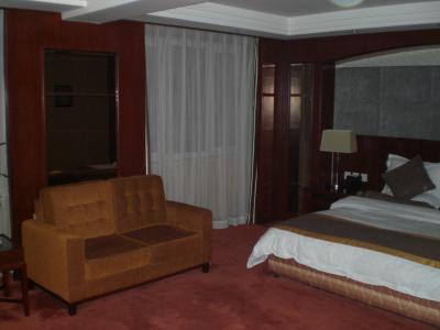 ソファーがひとつ、前には３畳以上の空き空間が。