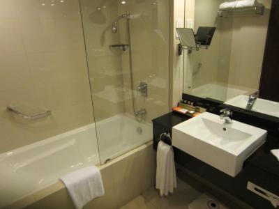 ダブルシンクだと嬉しいが、浅めで洗顔し易い