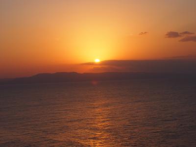 御神崎灯台からみる夕日