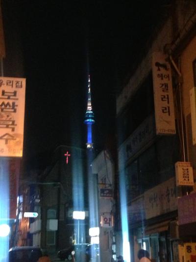 ライトアップされたソウルタワー！