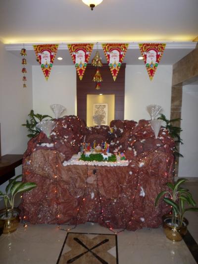 エレベータホール前のクリスマス装飾