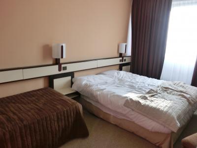 ツインルーム（左の茶もベッドです）