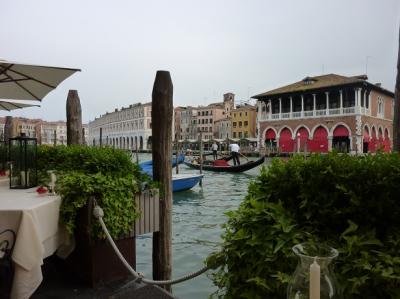 テラスレストランの景色。ちょっと植え込みの木が邪魔