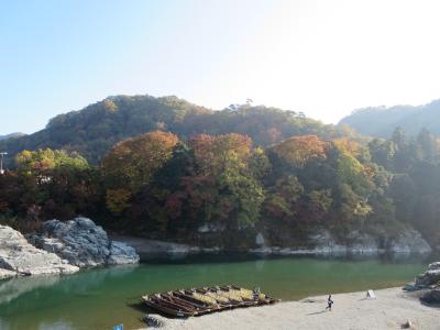 紅葉の時期の川下りはとっても気持ちいいです。