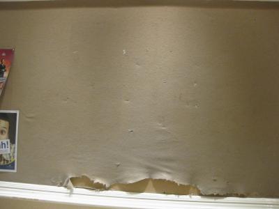 フロント近くの壁紙が剥がれたまあｍの